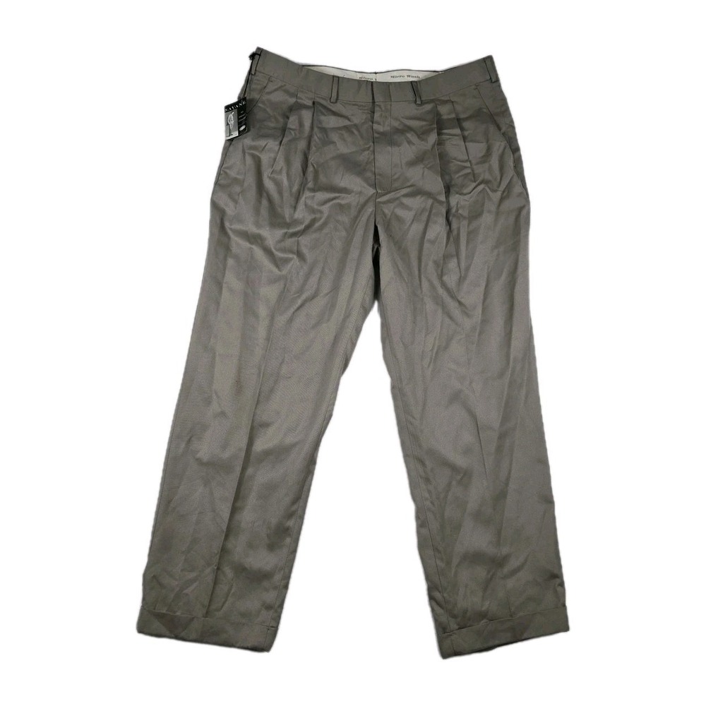 Savane Mens Pleated No Wrinkle Comfort Pants Tan 38x30 NWT 42995216